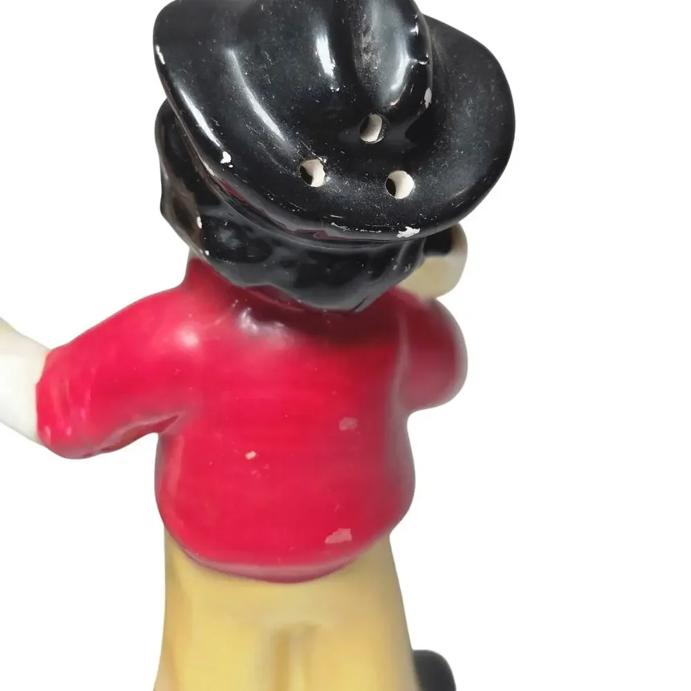 Vintage Japan Organ Grinder Monkey Salt Pepper Shakers 1950s Figural Set